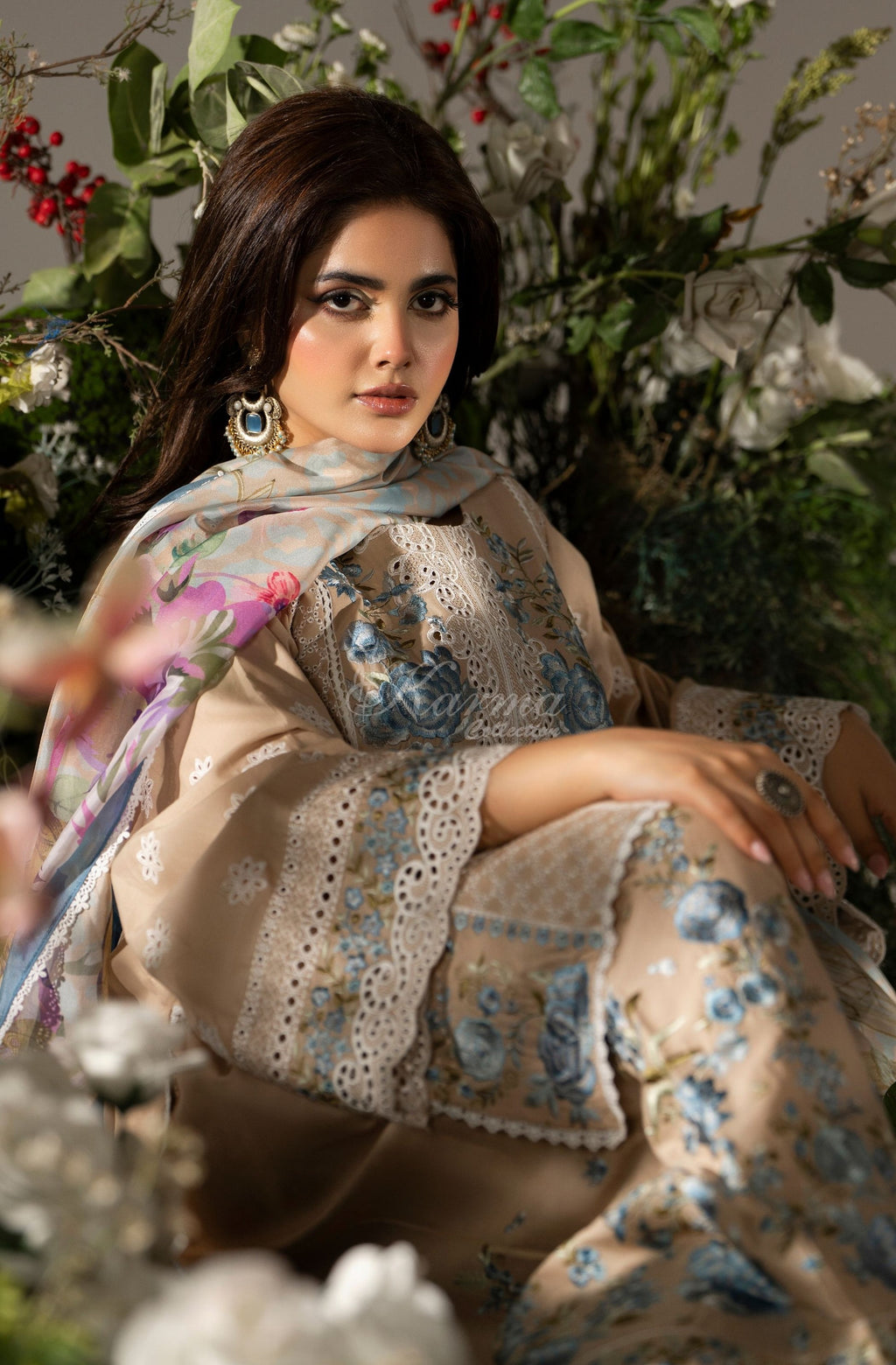 LIGHT TAUPE back view with dupatta