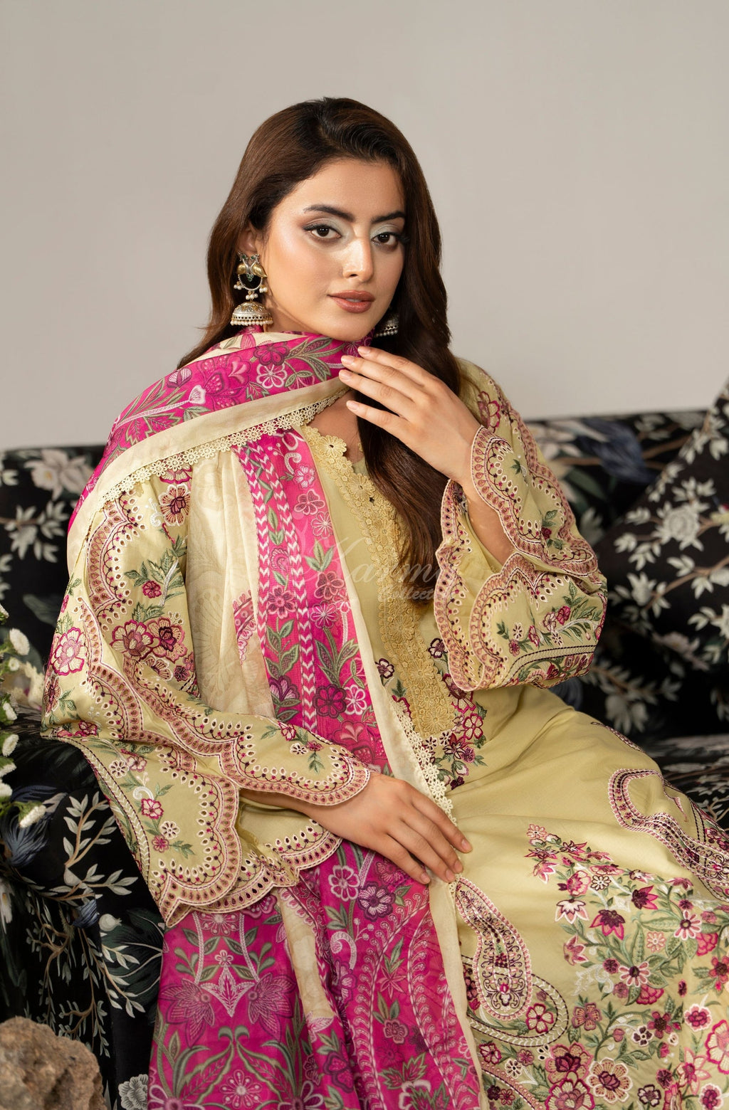 WARM YELLOW - Back view with dupatta