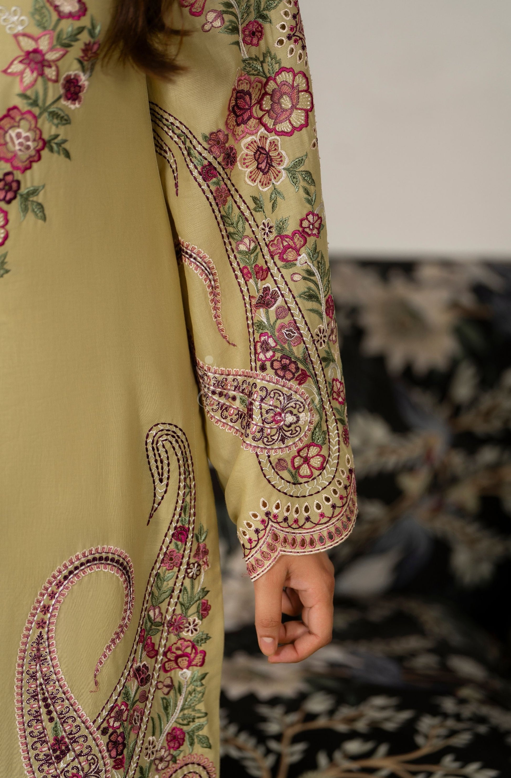 WARM YELLOW - Front with dupatta draped
