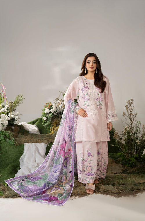 PINK-LAVENDER sleeve chikankari detail