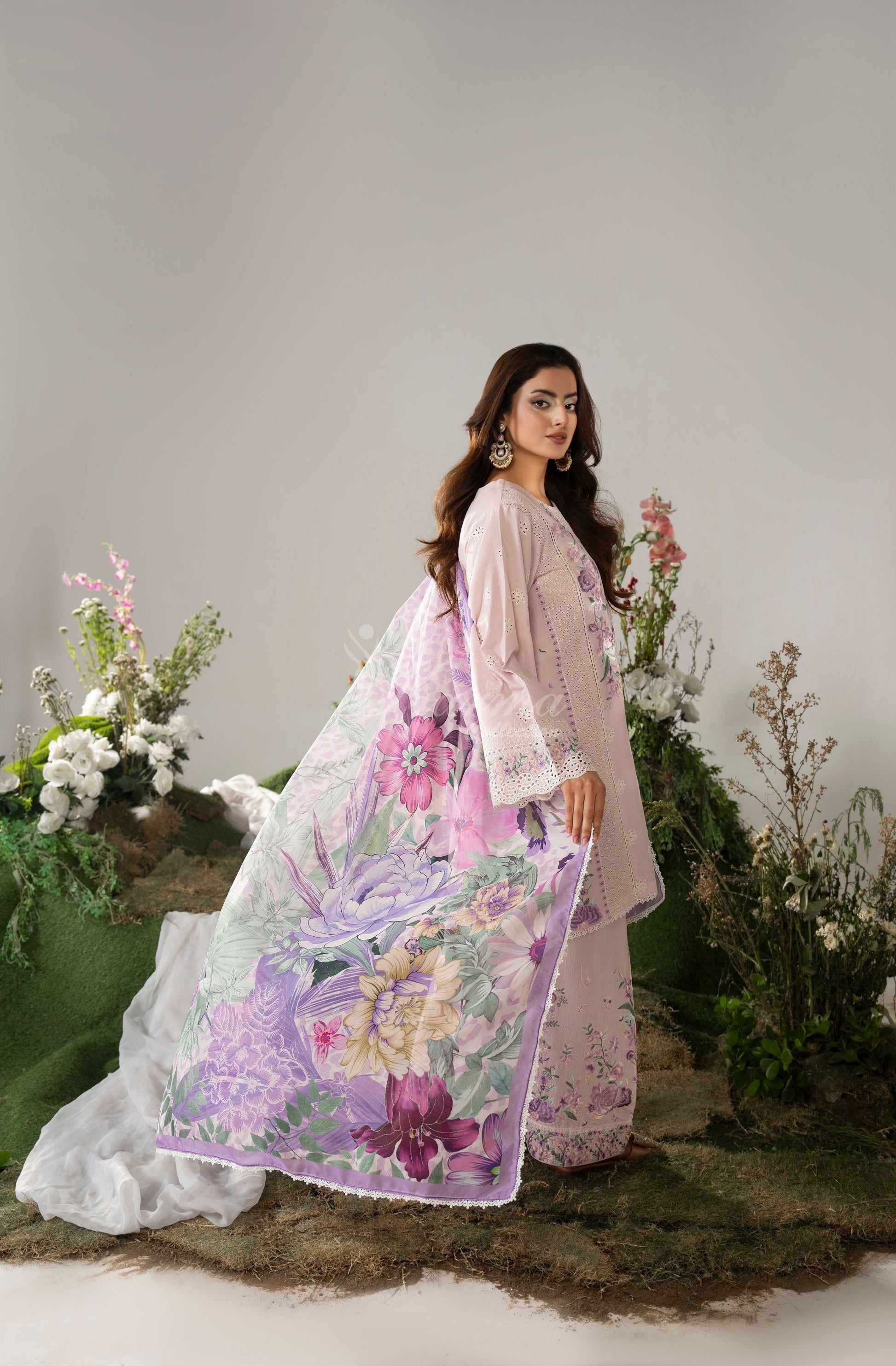 PINK-LAVENDER full view with dupatta