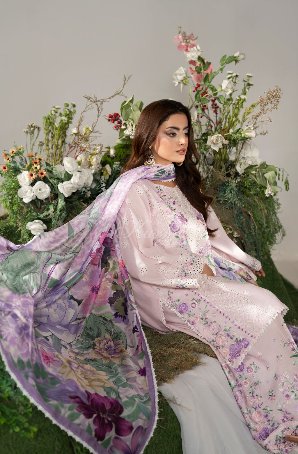PINK-LAVENDER side view with dupatta