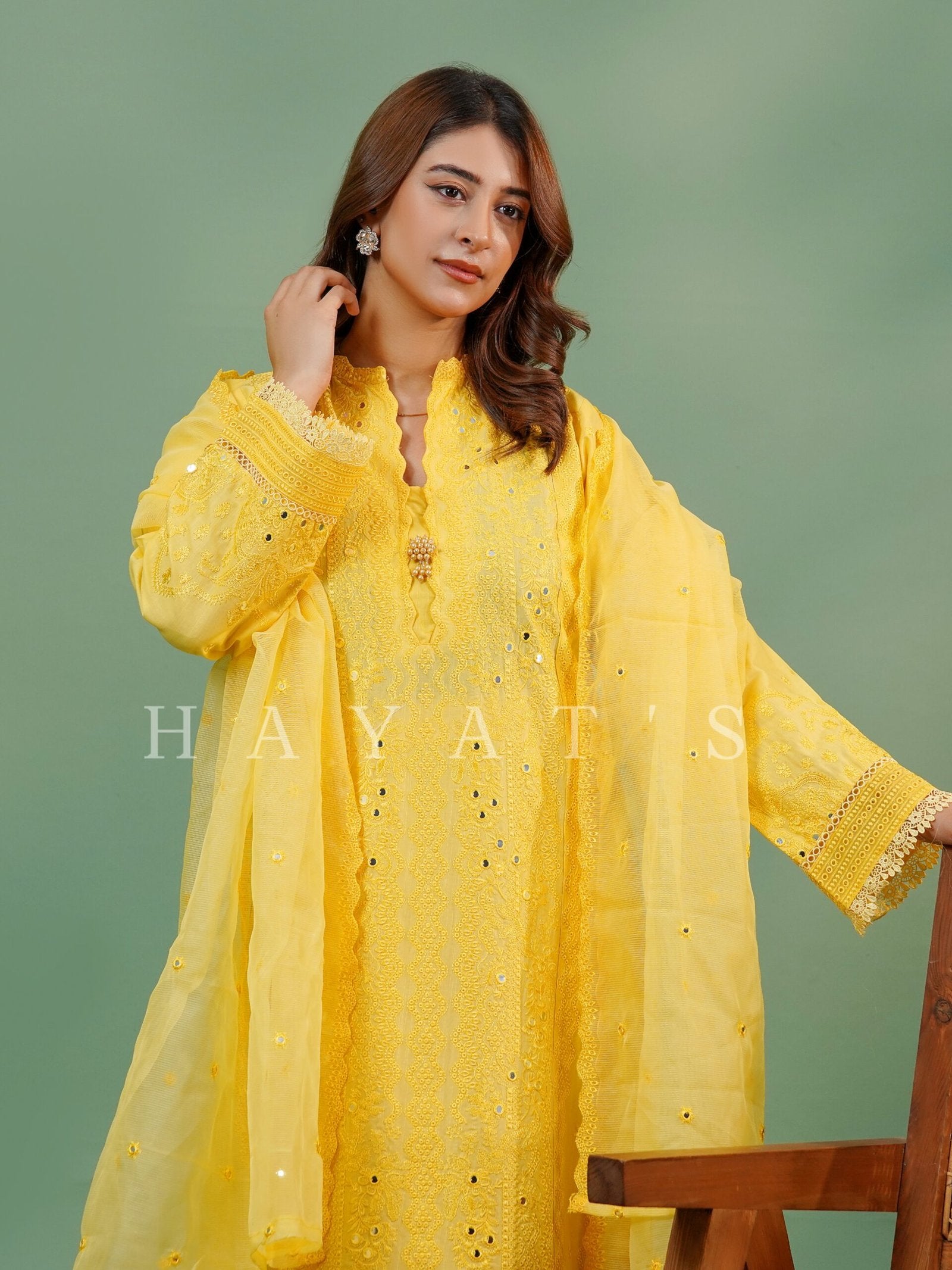 Husn e Hayat Design 1 Yellow - Back View