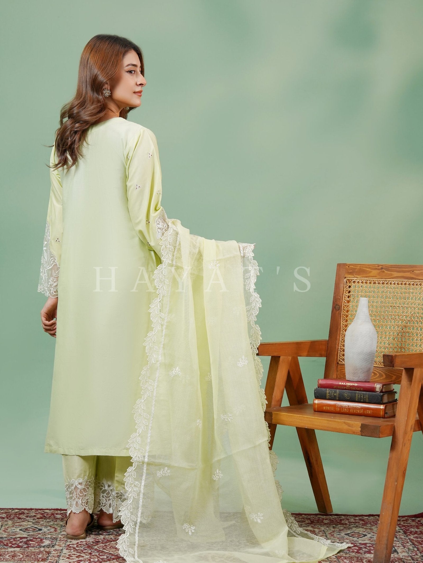 Pale Olive Husn e Hayat - Back View