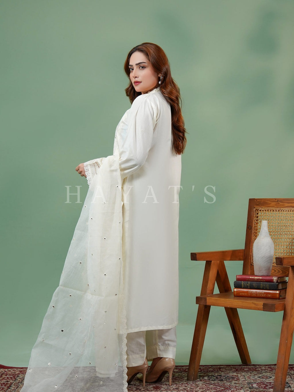 Pearl White Husn e Hayat - Back View