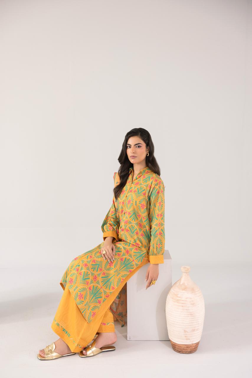 Zeenat PRET Mustard Yellow - Seated full outfit view